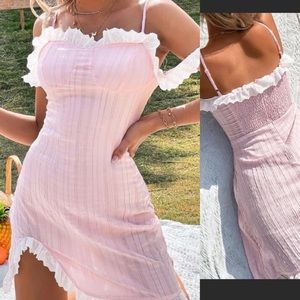 Pink eyelet sun dress 👗